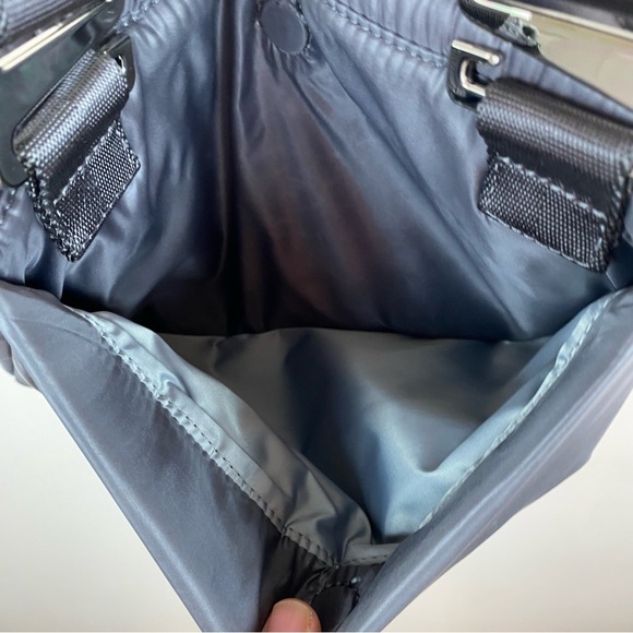 Caraa X Athleta Puffer Grey Satin Lightweight Crossbody Bag - Picture 9 of 12